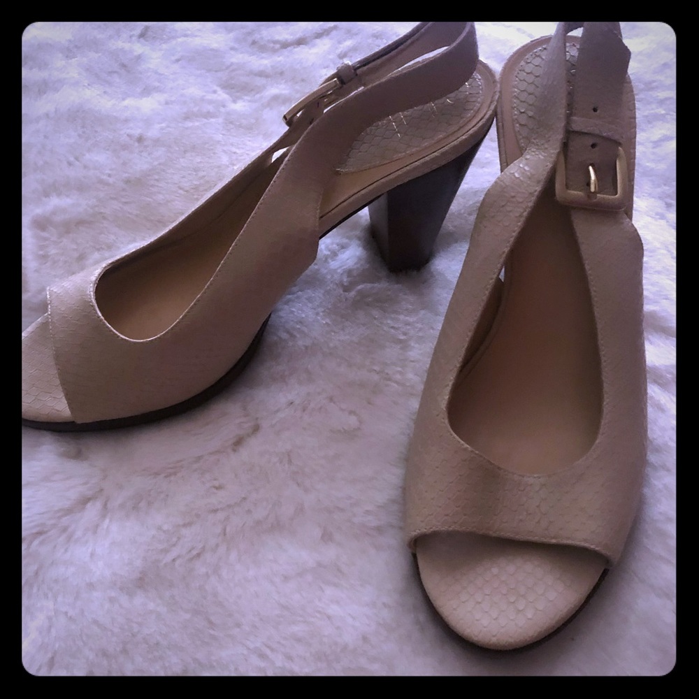 Cole Haan sling back peep toe heel